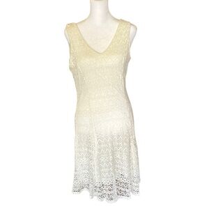 SirenLily White Lace Sleeveless Fit & Flare Dress Size L